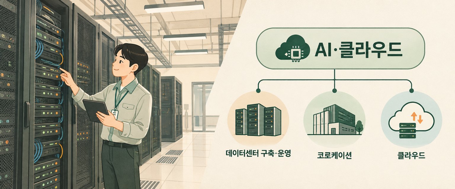 LG CNS의 AI·클라우드 사업에 포함되는 데이터센터와 클라우드 영역을 보여준다.