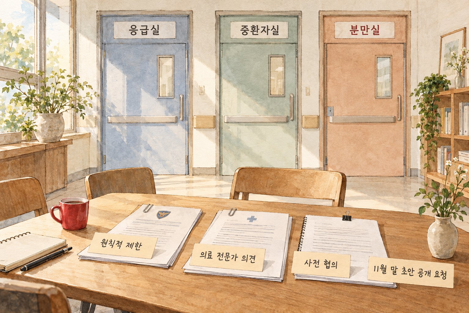 의료계가 요구한 필수의료 현장 수사 지침의 주요 내용을 보여준다.
