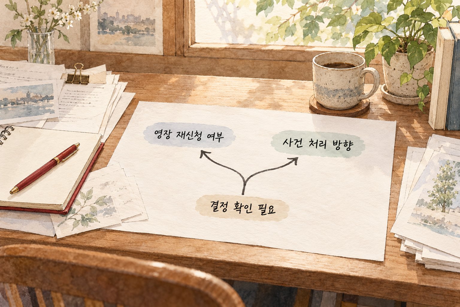 8차 조사 이후 경찰이 판단할 영장 재신청 여부와 사건 처리 방향을 보여준다.