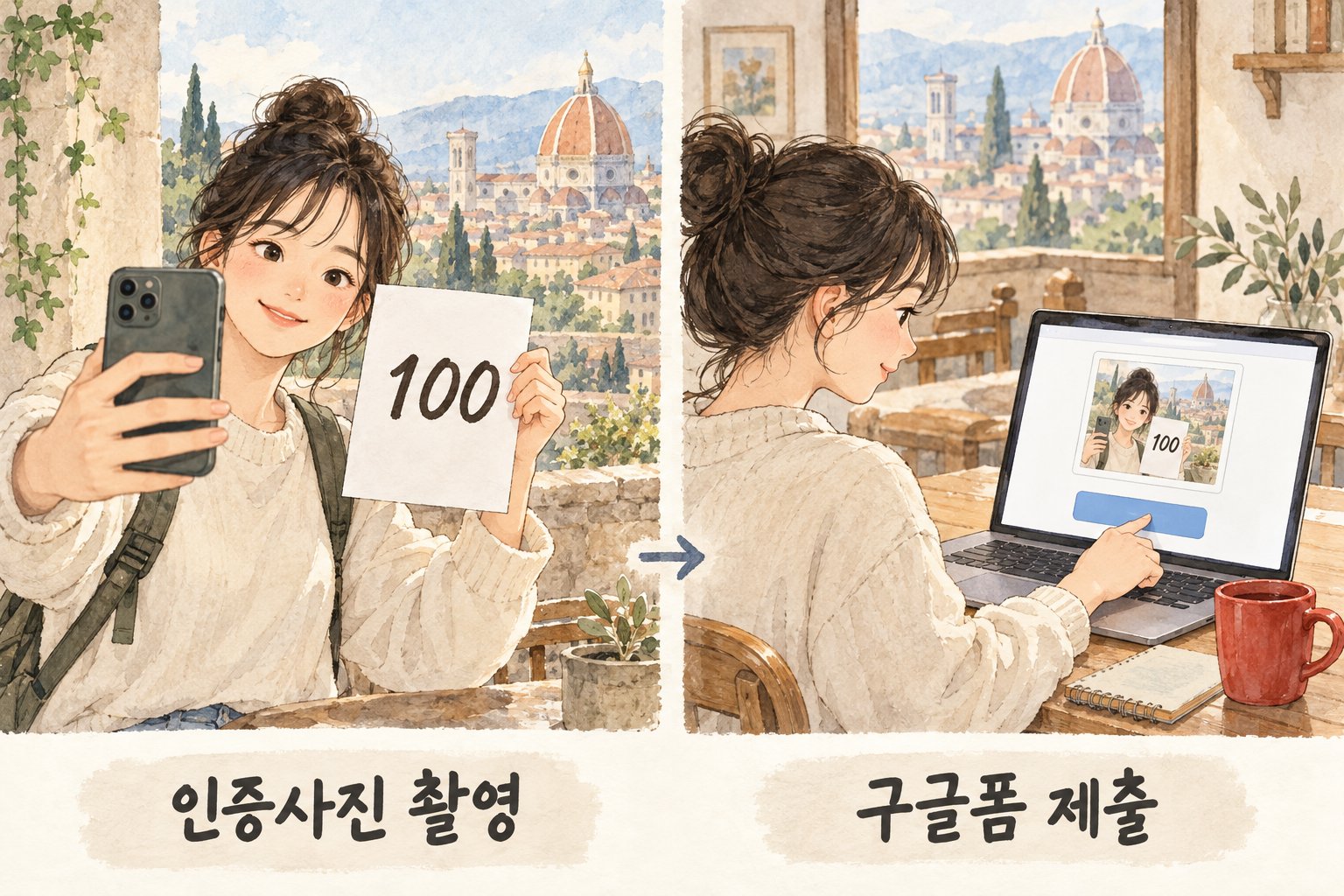 전국 100컷 챌린지의 사진 촬영과 구글폼 제출 과정